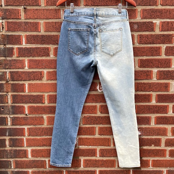 Old Navy Two-Tone Skinny Jeans - Blue and Cream - Picture 6 of 8